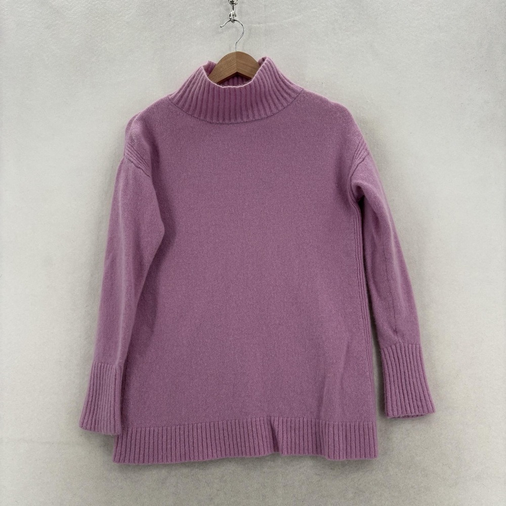 Ann Taylor Sweater Womens XS Purple 100% Cashmere Turtleneck Knit Cozy Career